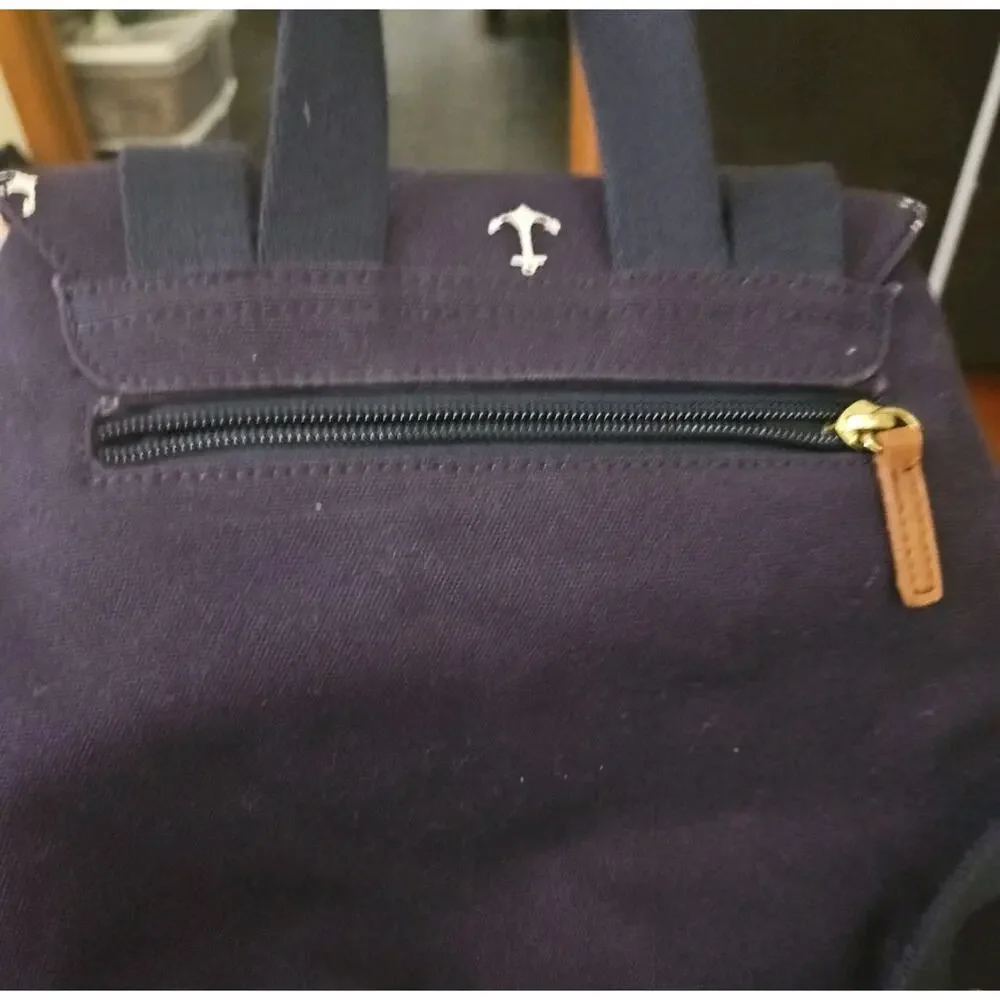 Tommy Hilfiger Backpack Navy Blue With Anchors And Boat TH LOGO